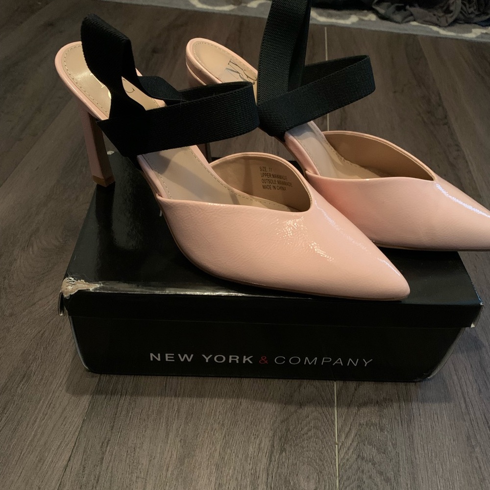 Pink and Black sling heels
